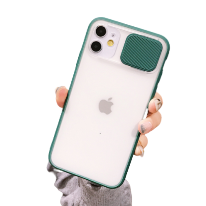 coque iphone avec cache a lentilles de camera verte